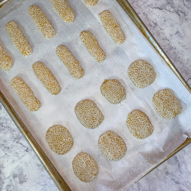 simsim/sesame cookies on baking tray