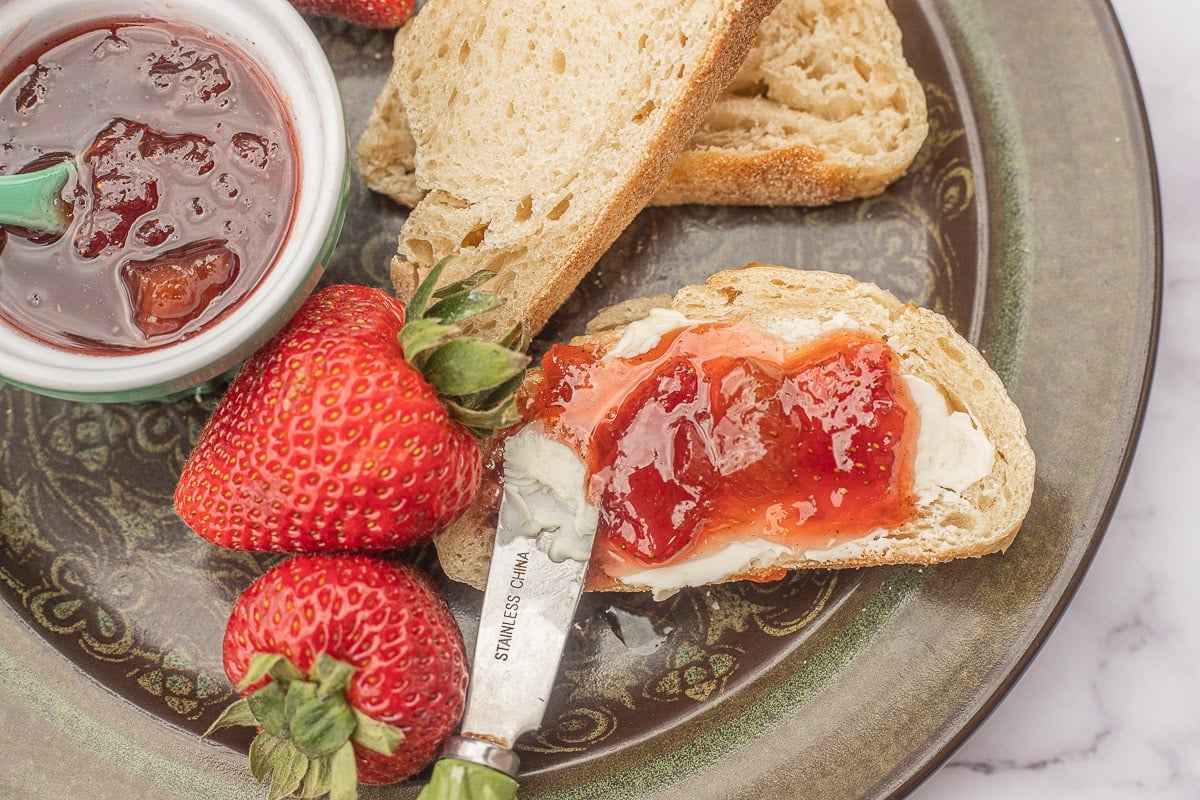 Strawberry Rhubarb Jam (no pectin) | Hilda's Kitchen Blog