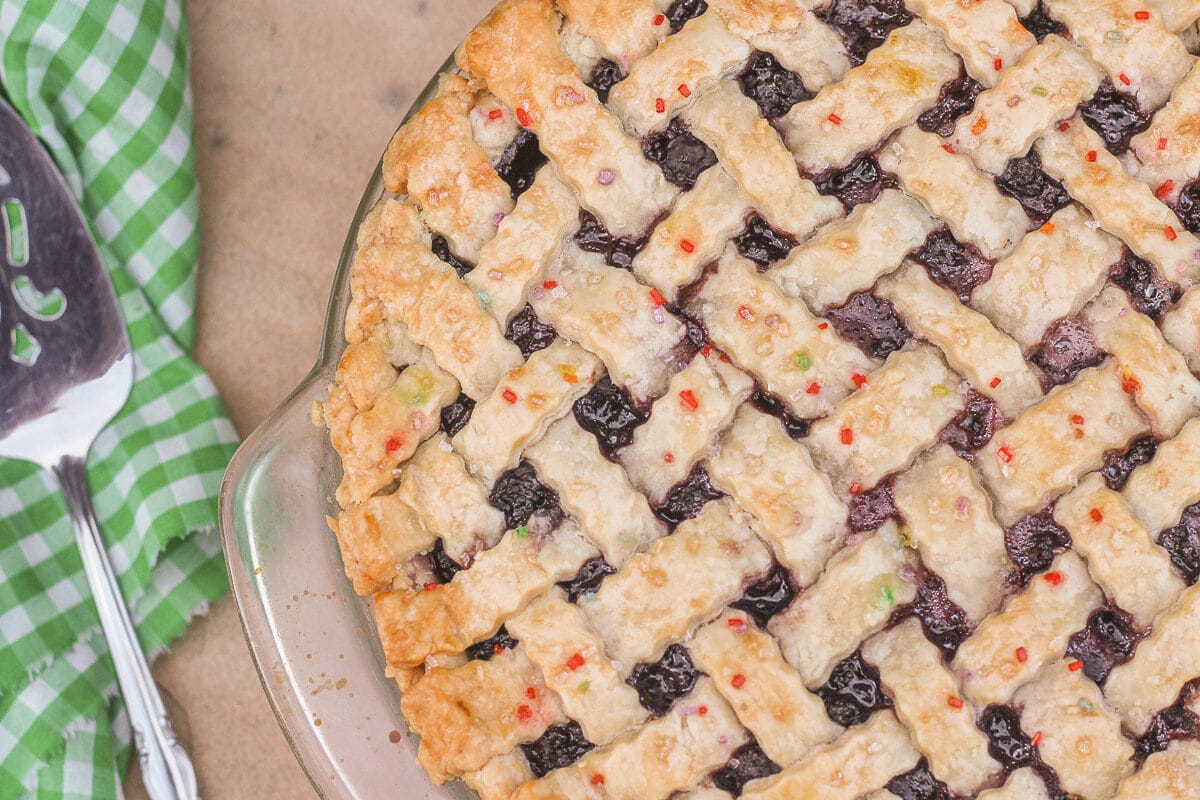mulberry pie with lattice top
