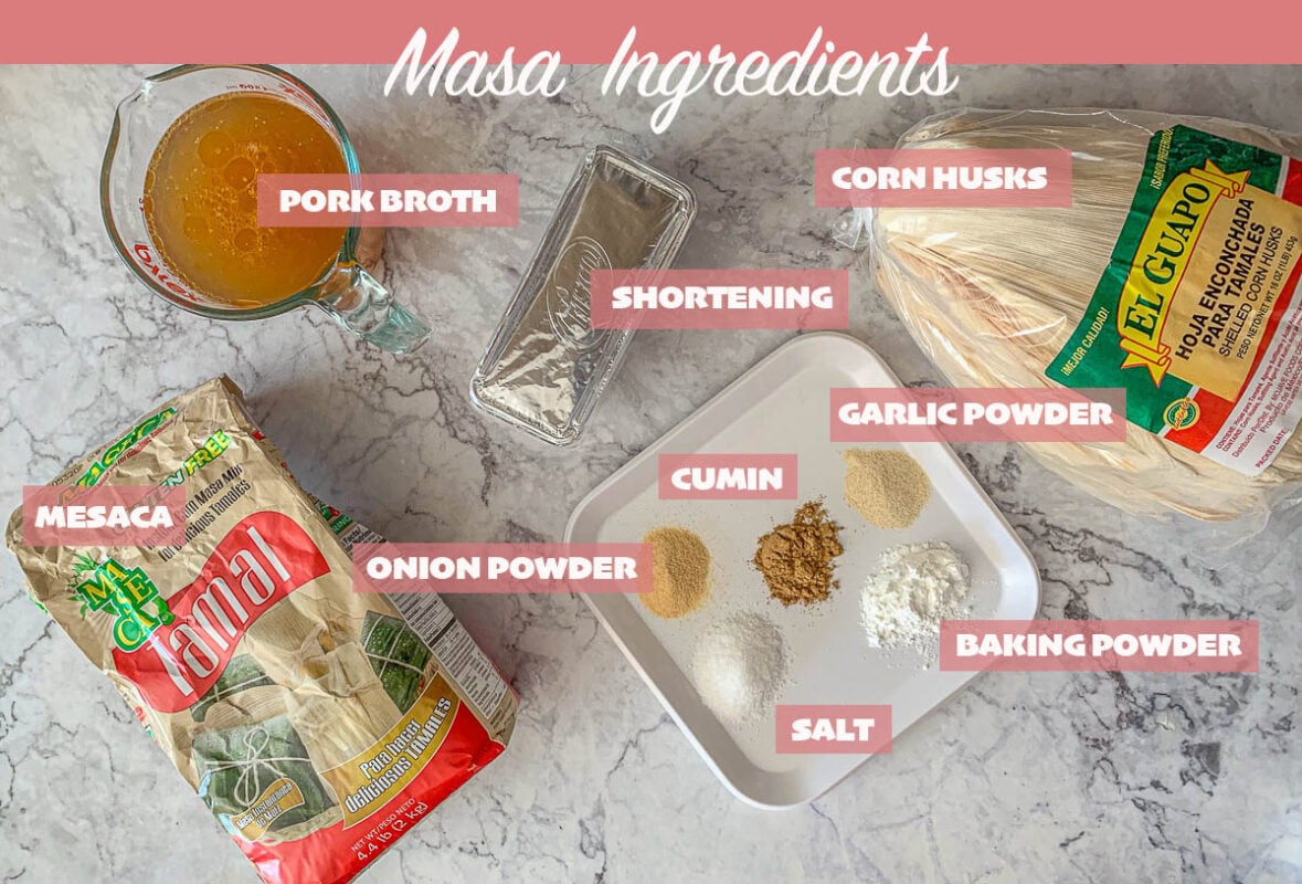 masa ingredients, labeled