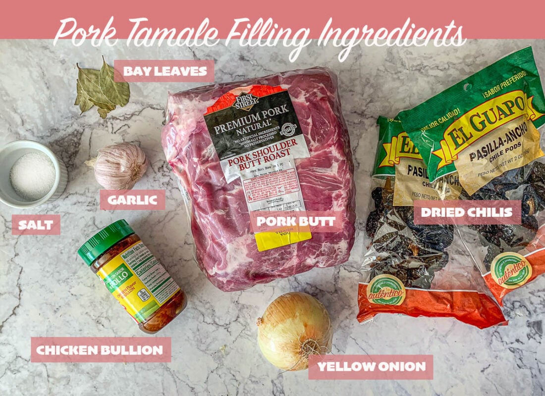 pork tamale filling ingredients labeled