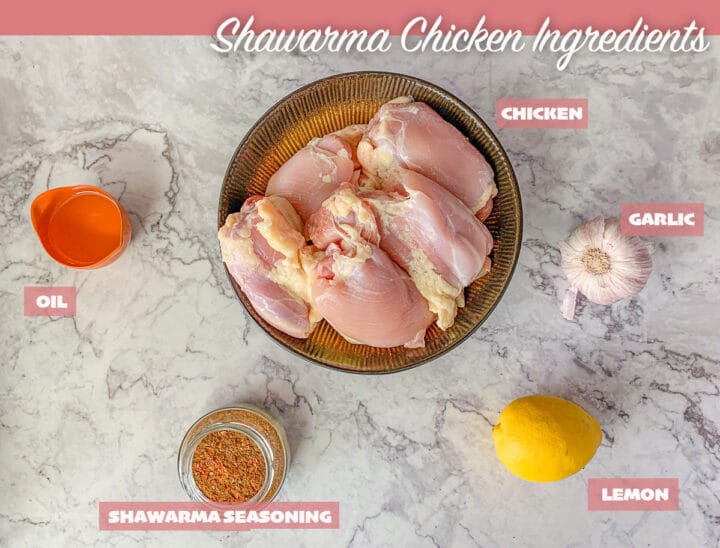 shawarma ingredients, labeled