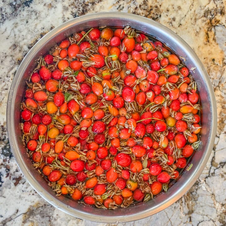 rosehips in a bowl