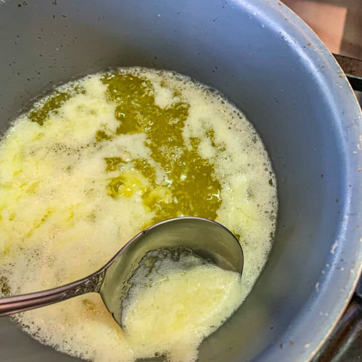 skimming foam off of melted butter