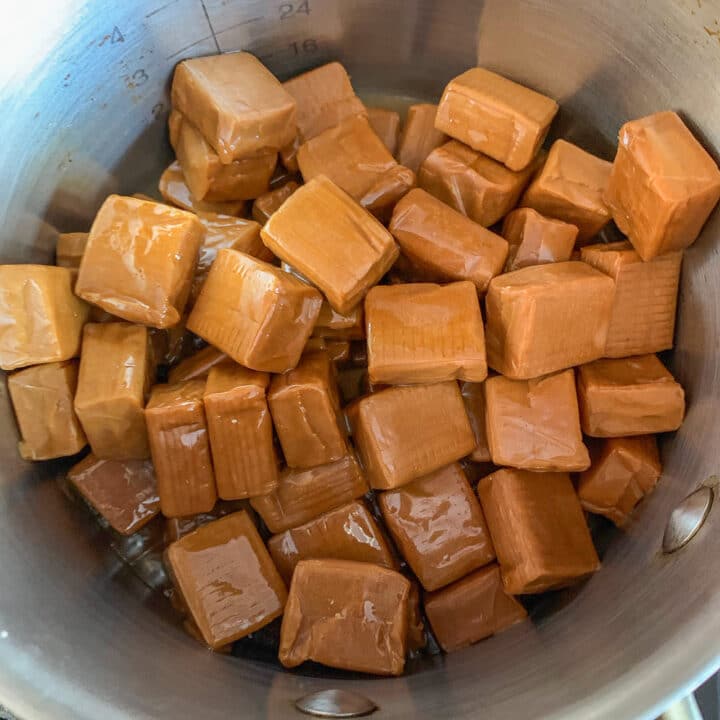 caramels melting in a pot
