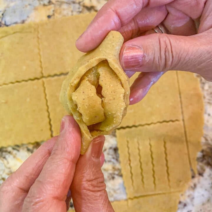 forming rose shaped Chebakia dough