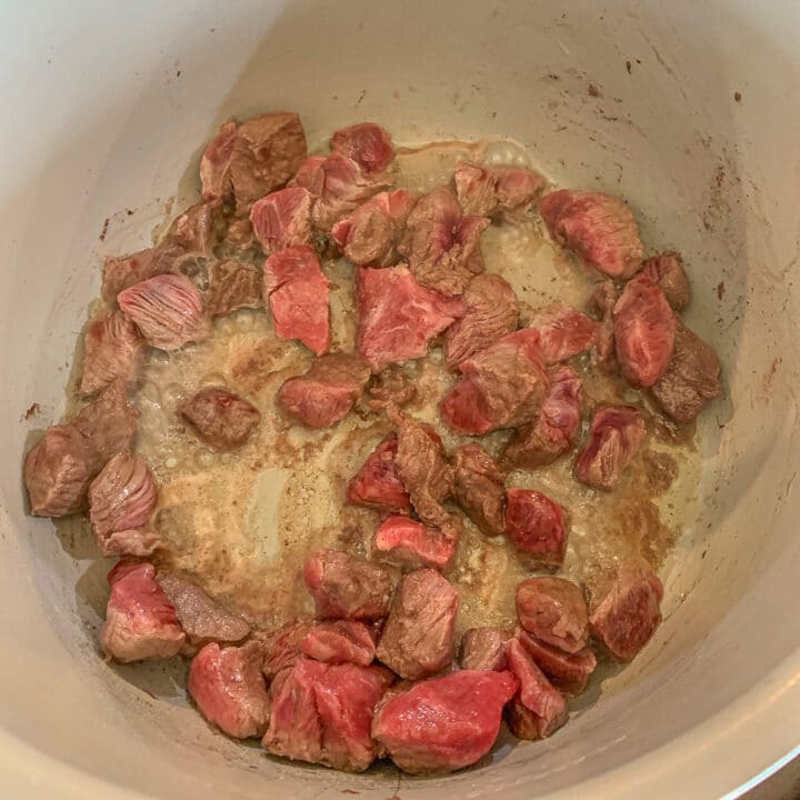 browned stew meat in an instant pot