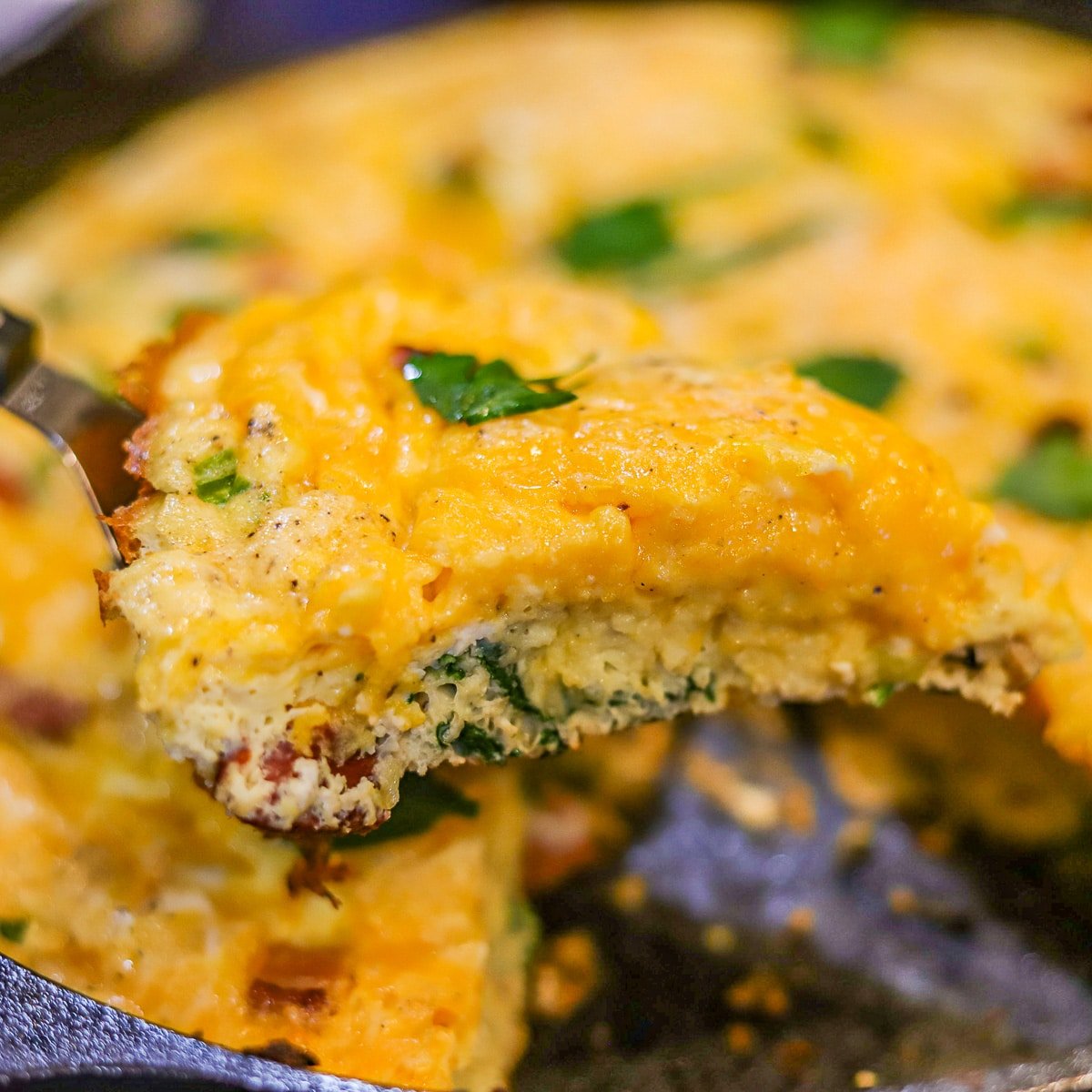 Keto Frittata being dished out