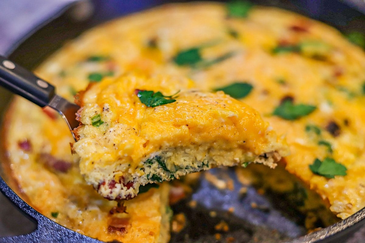 Keto Frittata with Bacon, Sausage, and Cheddar Hilda's Kitchen Blog