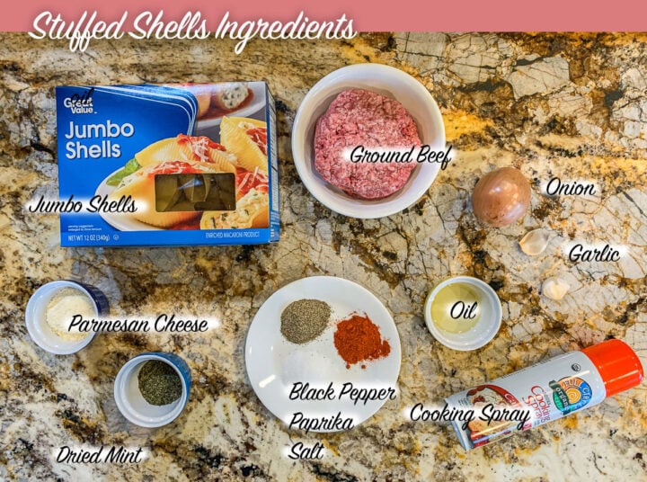 stuffed shells with meat ingredients