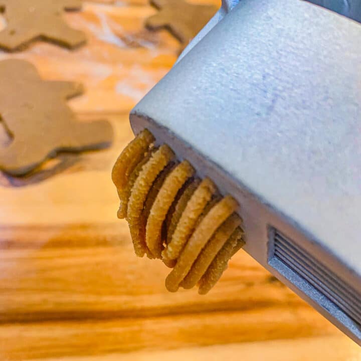 cookie dough through a garlic press