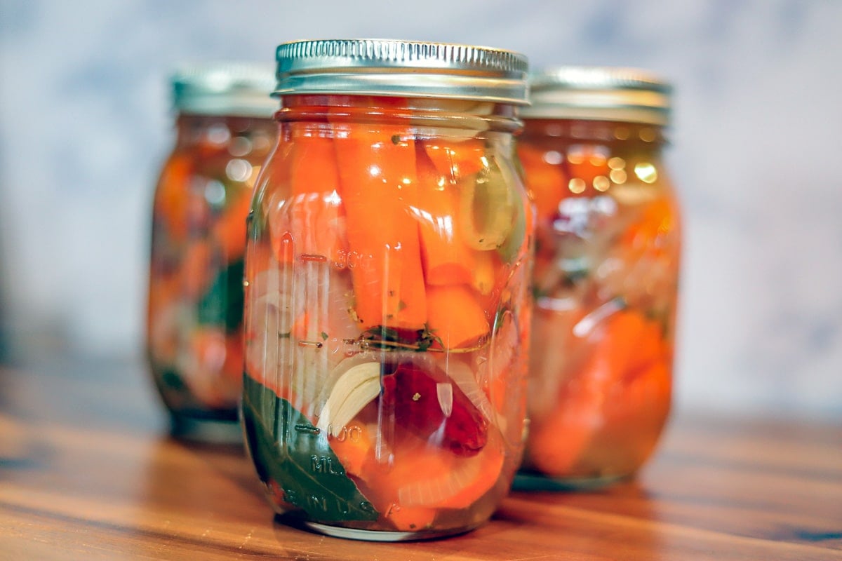 jars of mexican pickled carrots