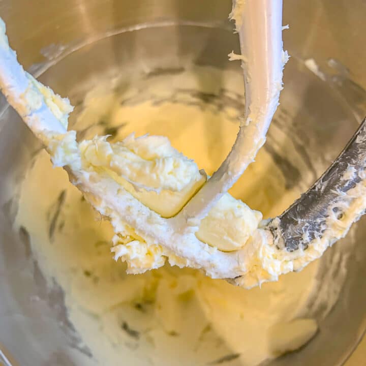 creaming butter in a mixer