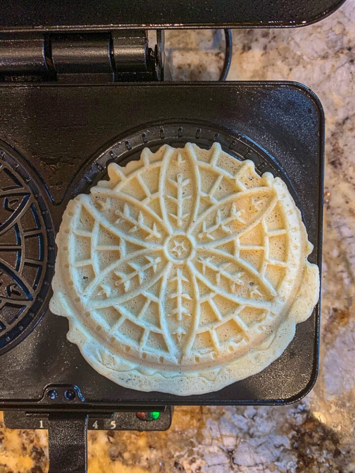 Pizzelle in a Pizzelle maker