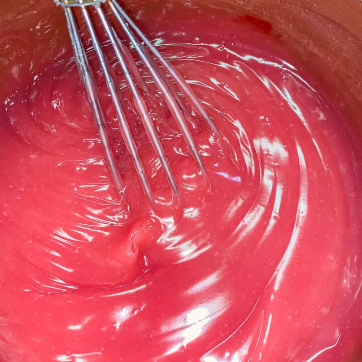 whisk Turkish delight mixture in a pot