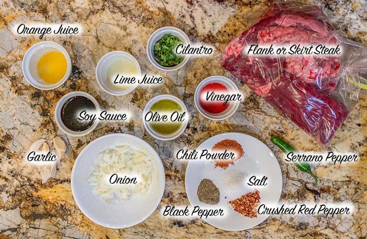 Mexican Carne Asade marinade ingredients