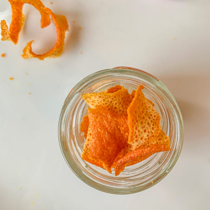 orange peels in a small jar