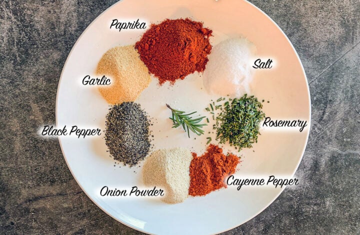 labeled Santa Maria dry rub ingredients