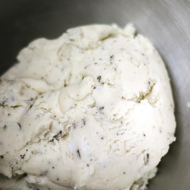 cookie dough in mixer