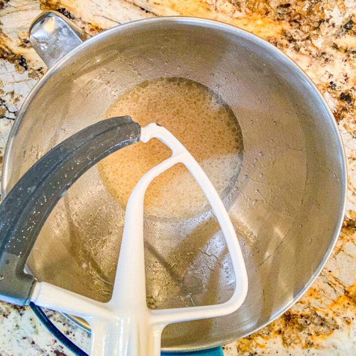 mixing bowl with liquid inside