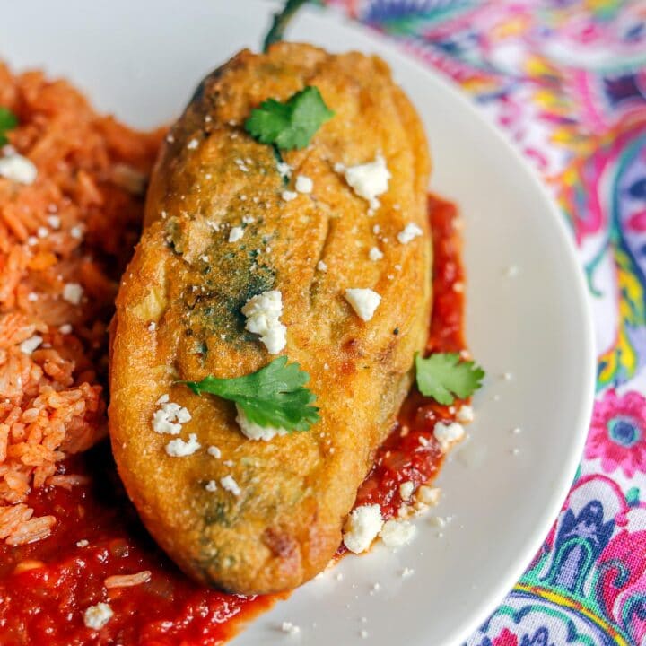 Chile Relleno on red sauce