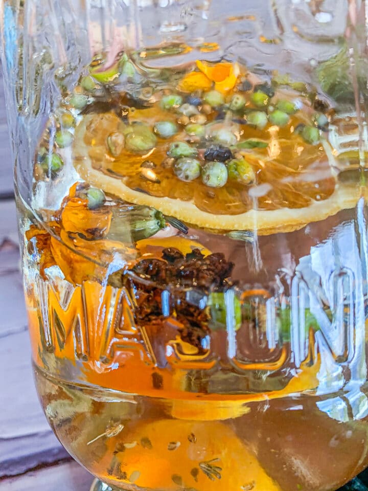 infused jin in a mason jar
