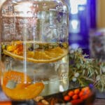 juniper infused gin in a mason jar