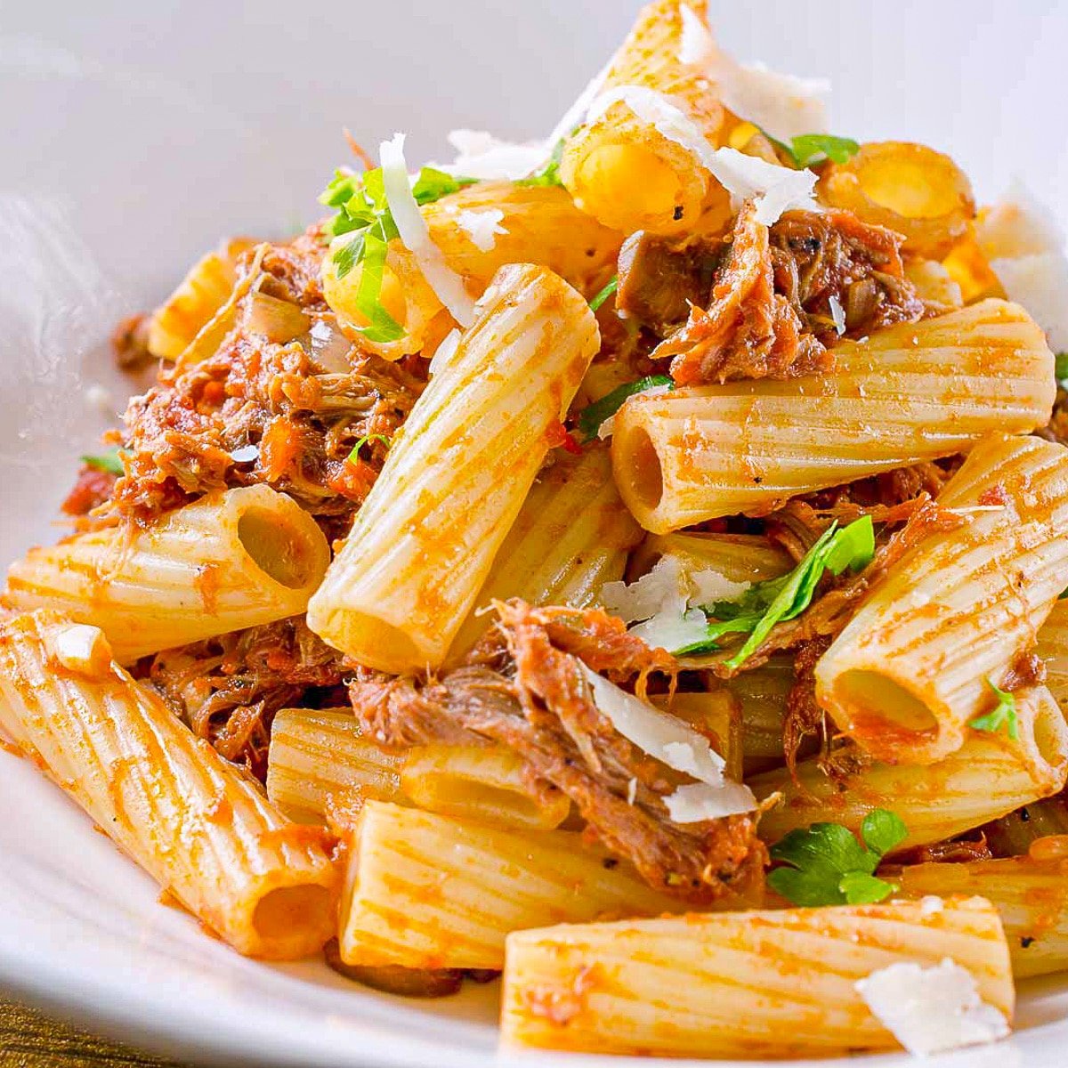 pulled pork rigatoni