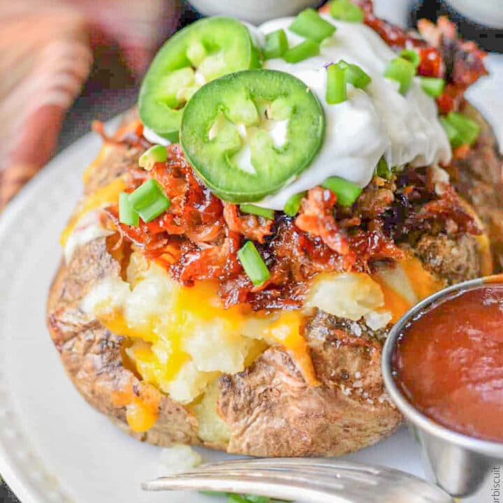 pulled pork baked potatoes