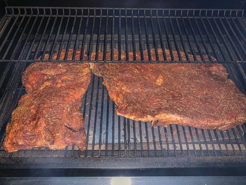 smoking brisket on traeger pellet smoker