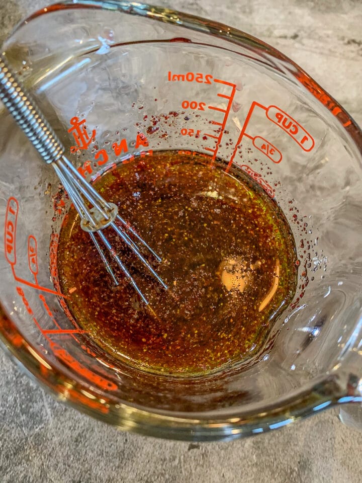 marinade in a measuring cup