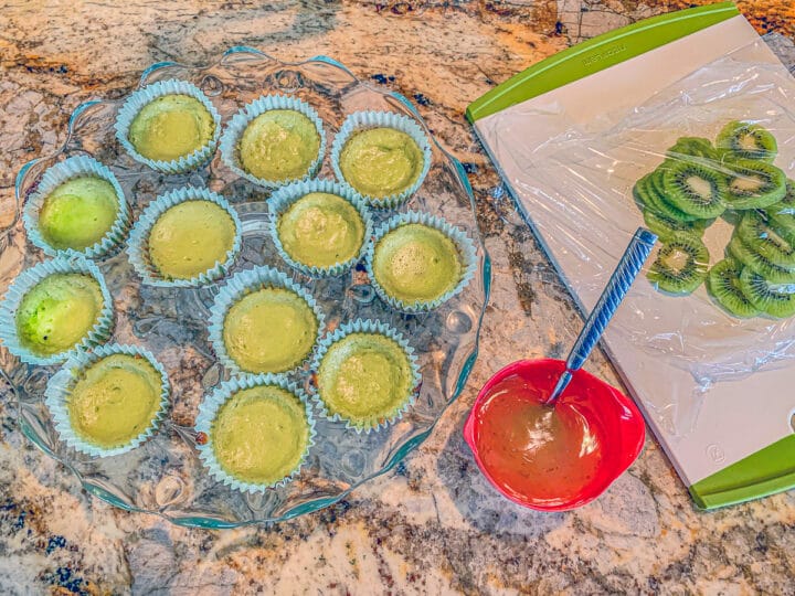 kiwi lime Matcha cheesecake cups