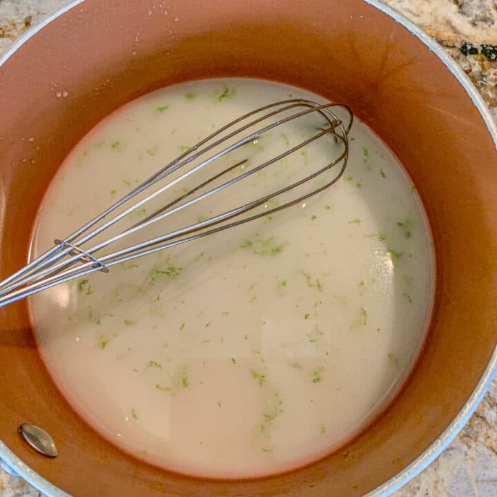 lime glaze in a pot
