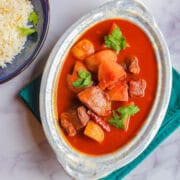 Shalgam stew and rice