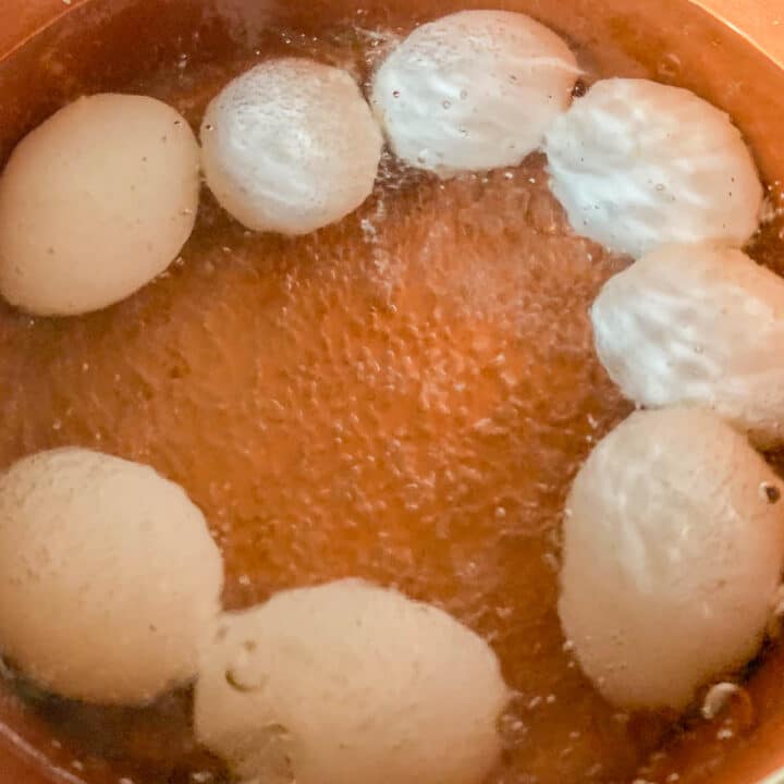 eggs being boiled