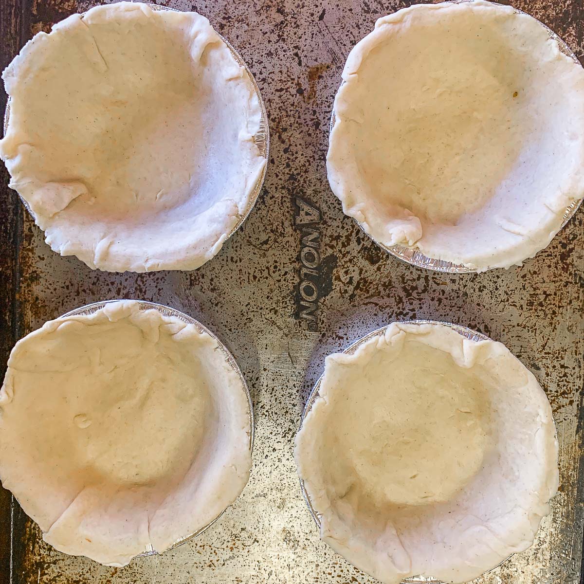 4 mini pie shells, unfilled