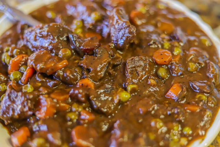 stew with carrots and peas