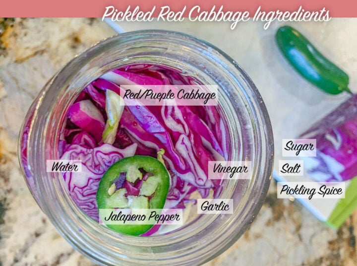 pickled red cabbage labeled