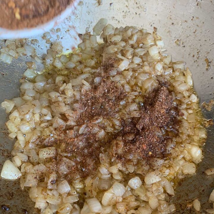 sumac seasoned onions in a pan