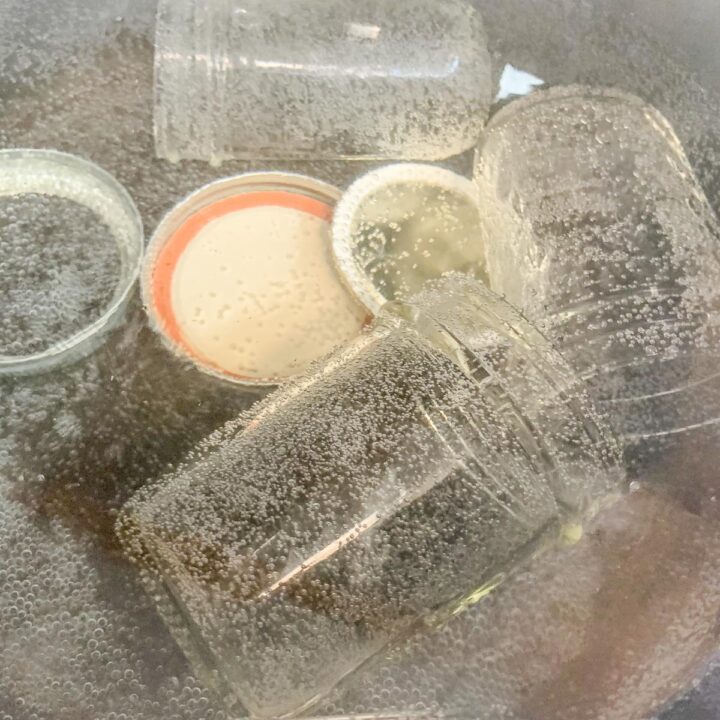sterilizing jars in boiling water