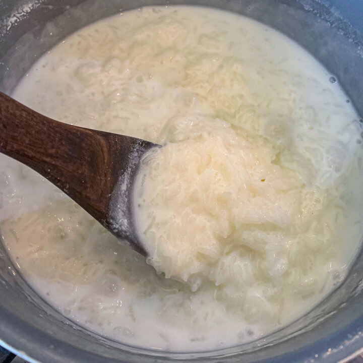stirring yogurt rice