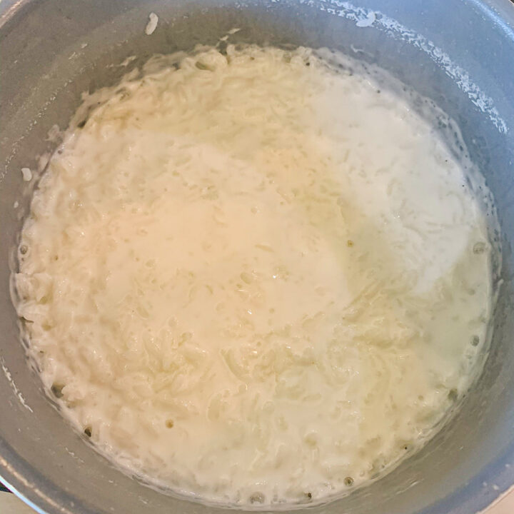 yogurt rice in a pot