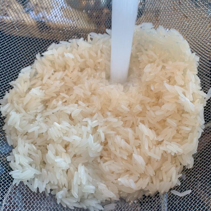 rice being washed