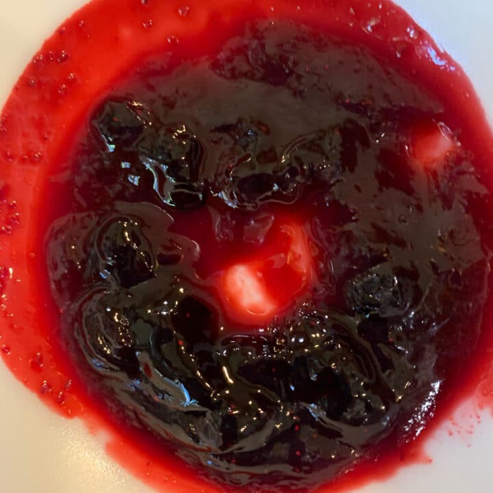 huckleberry jam in a small dish