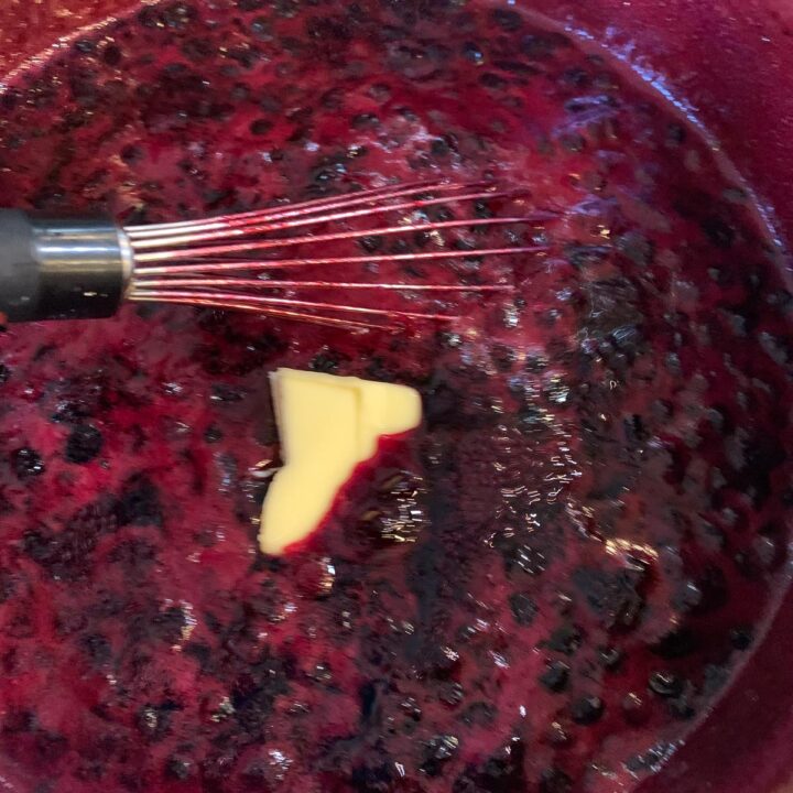 butter about to be whisked into jam