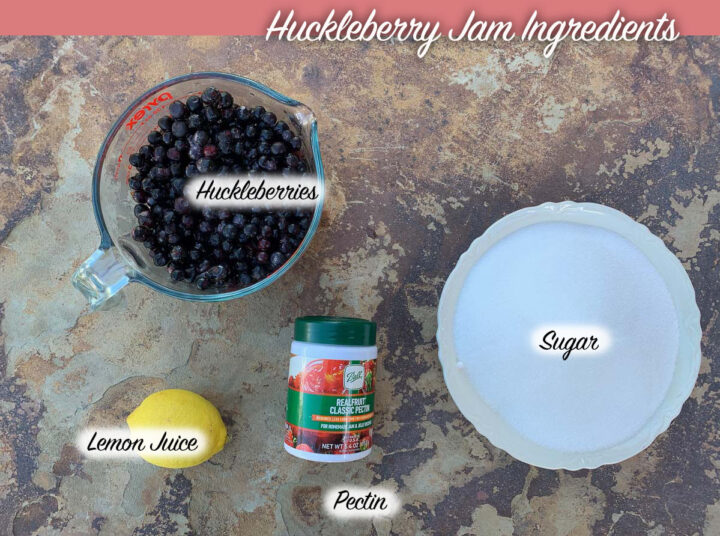 labeled huckleberry jam ingredients