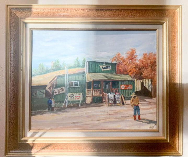 painting of a building