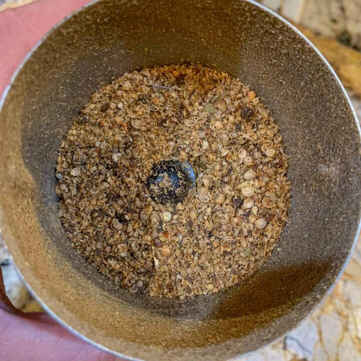 spices in a grinder
