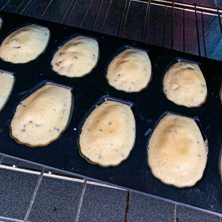 Madeleine cookies in the oven