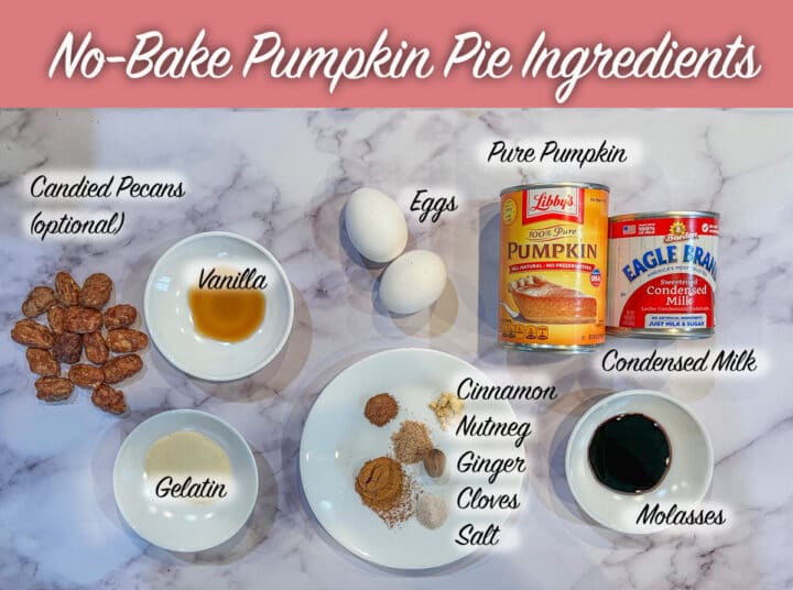 no bake pie recipe ingredients, labeled
